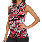 Custom NAIDOC Week 2024 Saints Women Sleeveless Polo Shirt Aboriginal Animals Keep The Fire Burning