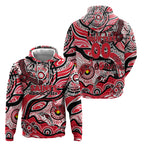 Custom NAIDOC Week 2024 Saints Zip Hoodie Aboriginal Animals Keep The Fire Burning