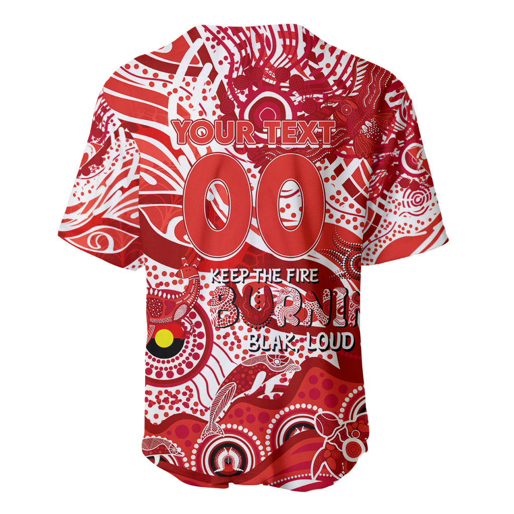 Custom NAIDOC Week 2024 Swans Baseball Jersey Aboriginal Animals Keep The Fire Burning