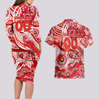 Custom NAIDOC Week 2024 Swans Couples Matching Long Sleeve Bodycon Dress and Hawaiian Shirt Aboriginal Animals Keep The Fire Burning