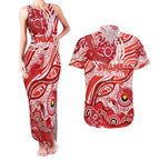 Custom NAIDOC Week 2024 Swans Couples Matching Tank Maxi Dress and Hawaiian Shirt Aboriginal Animals Keep The Fire Burning