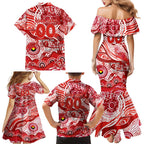 Custom NAIDOC Week 2024 Swans Family Matching Mermaid Dress and Hawaiian Shirt Aboriginal Animals Keep The Fire Burning