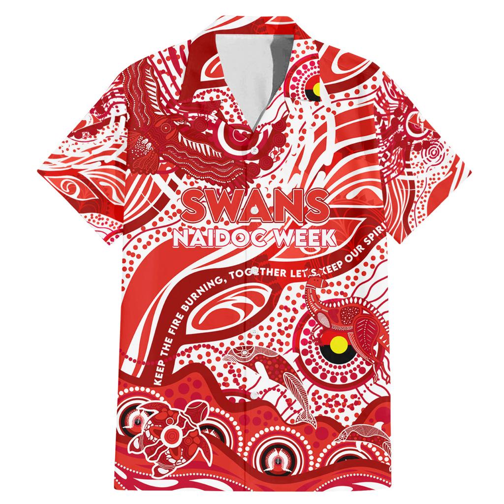 Custom NAIDOC Week 2024 Swans Family Matching Mermaid Dress and Hawaiian Shirt Aboriginal Animals Keep The Fire Burning