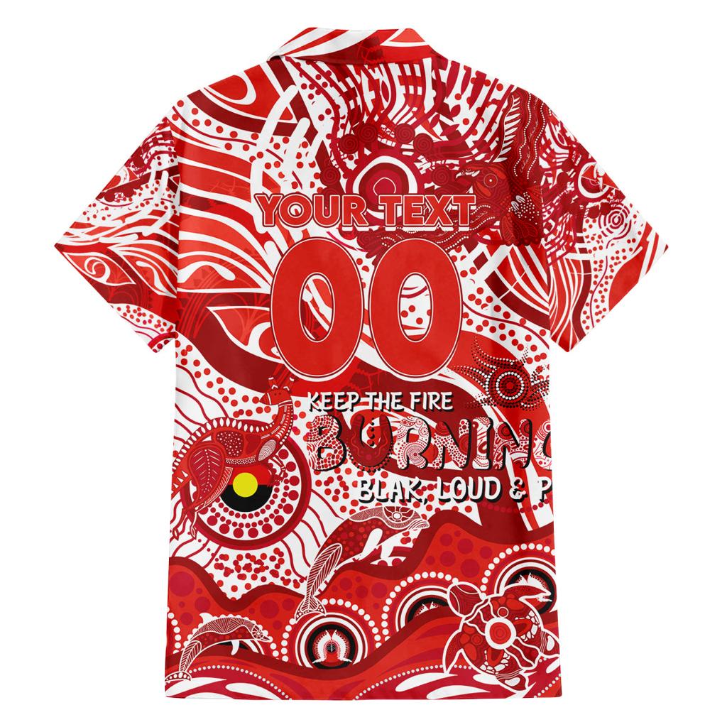 Custom NAIDOC Week 2024 Swans Family Matching Off Shoulder Maxi Dress and Hawaiian Shirt Aboriginal Animals Keep The Fire Burning