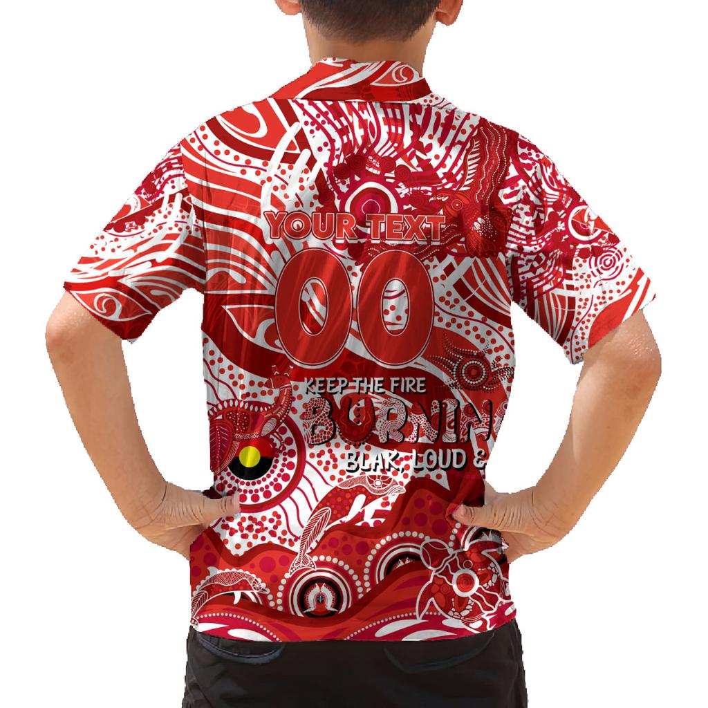 Custom NAIDOC Week 2024 Swans Family Matching Off Shoulder Short Dress and Hawaiian Shirt Aboriginal Animals Keep The Fire Burning