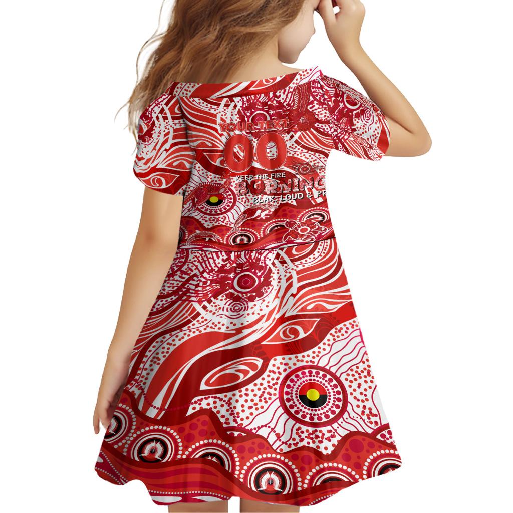 Custom NAIDOC Week 2024 Swans Family Matching Off Shoulder Short Dress and Hawaiian Shirt Aboriginal Animals Keep The Fire Burning