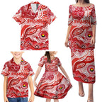 Custom NAIDOC Week 2024 Swans Family Matching Puletasi and Hawaiian Shirt Aboriginal Animals Keep The Fire Burning
