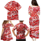 Custom NAIDOC Week 2024 Swans Family Matching Puletasi and Hawaiian Shirt Aboriginal Animals Keep The Fire Burning