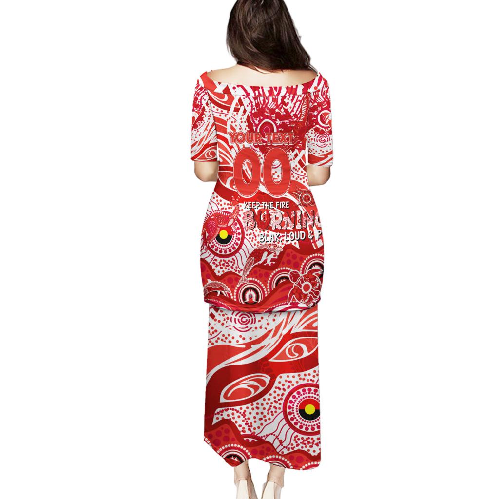 Custom NAIDOC Week 2024 Swans Family Matching Puletasi and Hawaiian Shirt Aboriginal Animals Keep The Fire Burning