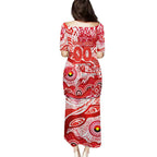 Custom NAIDOC Week 2024 Swans Family Matching Puletasi and Hawaiian Shirt Aboriginal Animals Keep The Fire Burning