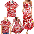 Custom NAIDOC Week 2024 Swans Family Matching Summer Maxi Dress and Hawaiian Shirt Aboriginal Animals Keep The Fire Burning