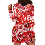 Custom NAIDOC Week 2024 Swans Hoodie Dress Aboriginal Animals Keep The Fire Burning