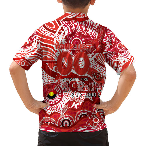 Custom NAIDOC Week 2024 Swans Kid Hawaiian Shirt Aboriginal Animals Keep The Fire Burning
