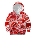 Custom NAIDOC Week 2024 Swans Kid Hoodie Aboriginal Animals Keep The Fire Burning