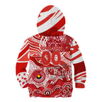 Custom NAIDOC Week 2024 Swans Kid Hoodie Aboriginal Animals Keep The Fire Burning