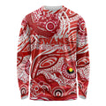 Custom NAIDOC Week 2024 Swans Long Sleeve Shirt Aboriginal Animals Keep The Fire Burning