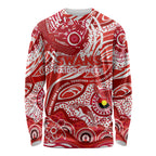Custom NAIDOC Week 2024 Swans Long Sleeve Shirt Aboriginal Animals Keep The Fire Burning