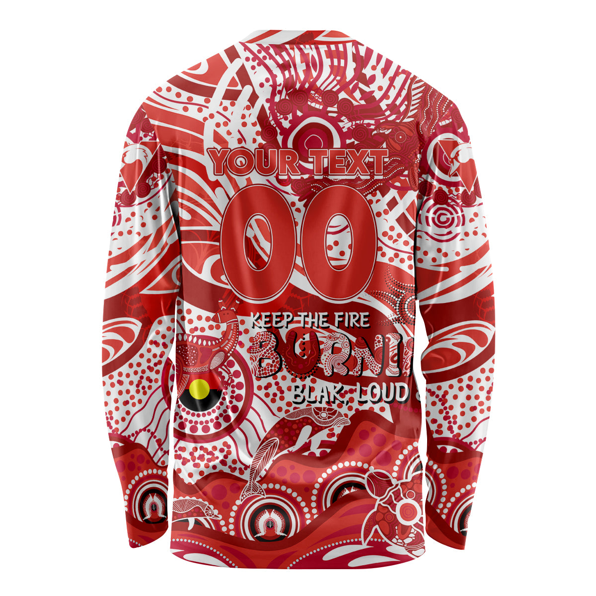 Custom NAIDOC Week 2024 Swans Long Sleeve Shirt Aboriginal Animals Keep The Fire Burning