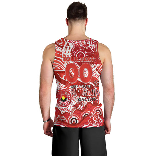 Custom NAIDOC Week 2024 Swans Men Tank Top Aboriginal Animals Keep The Fire Burning
