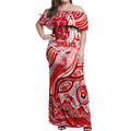 Custom NAIDOC Week 2024 Swans Off Shoulder Maxi Dress Aboriginal Animals Keep The Fire Burning