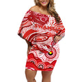 Custom NAIDOC Week 2024 Swans Off Shoulder Short Dress Aboriginal Animals Keep The Fire Burning