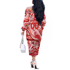 Custom NAIDOC Week 2024 Swans Off The Shoulder Long Sleeve Dress Aboriginal Animals Keep The Fire Burning