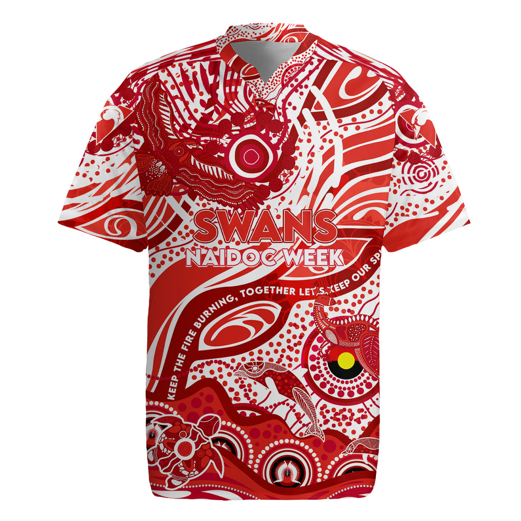Custom NAIDOC Week 2024 Swans Rugby Jersey Aboriginal Animals Keep The Fire Burning