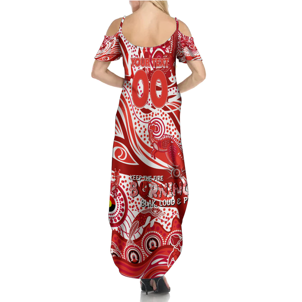 Custom NAIDOC Week 2024 Swans Summer Maxi Dress Aboriginal Animals Keep The Fire Burning