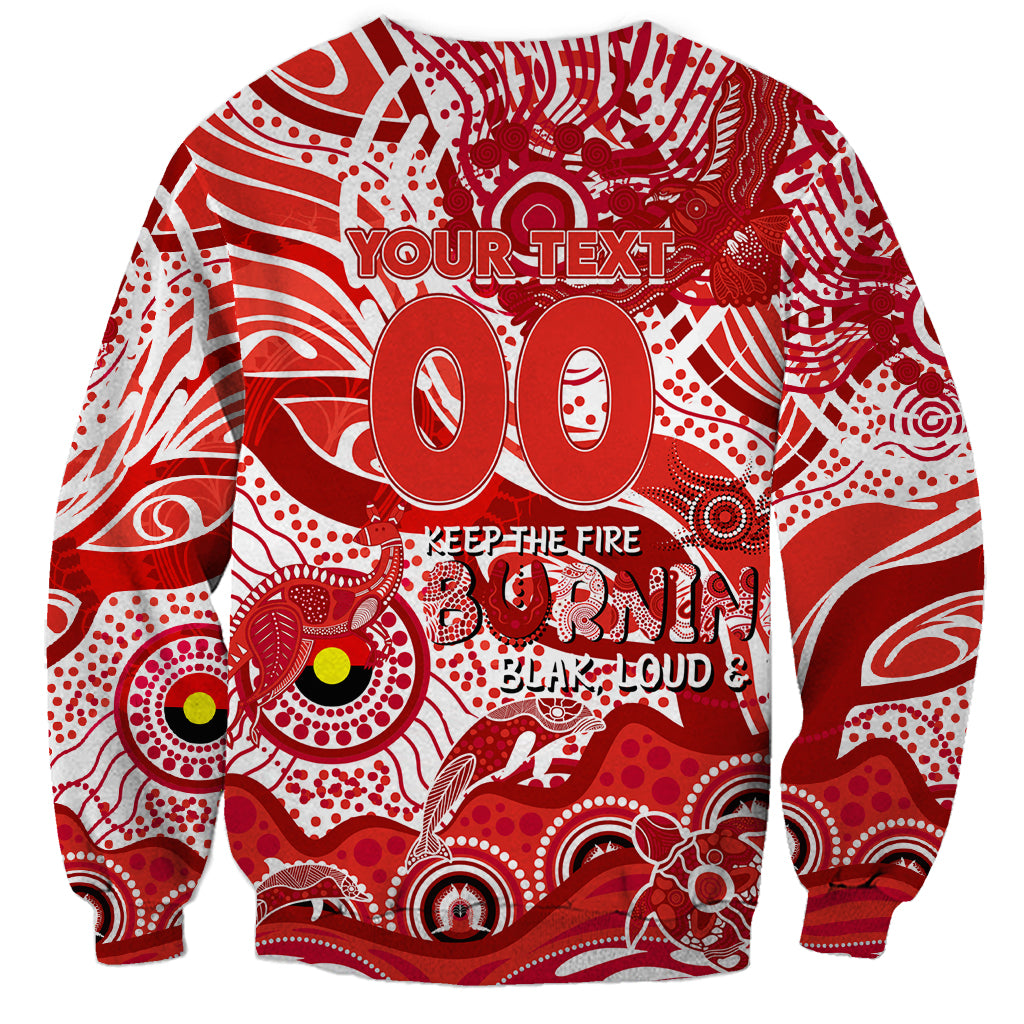 Custom NAIDOC Week 2024 Swans Sweatshirt Aboriginal Animals Keep The Fire Burning