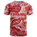 Custom NAIDOC Week 2024 Swans T Shirt Aboriginal Animals Keep The Fire Burning