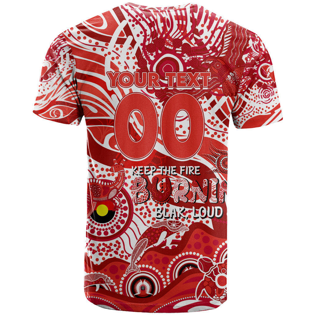 Custom NAIDOC Week 2024 Swans T Shirt Aboriginal Animals Keep The Fire Burning