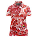 Custom NAIDOC Week 2024 Swans Women Polo Shirt Aboriginal Animals Keep The Fire Burning