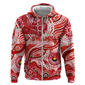 Custom NAIDOC Week 2024 Swans Zip Hoodie Aboriginal Animals Keep The Fire Burning