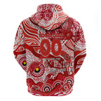Custom NAIDOC Week 2024 Swans Zip Hoodie Aboriginal Animals Keep The Fire Burning