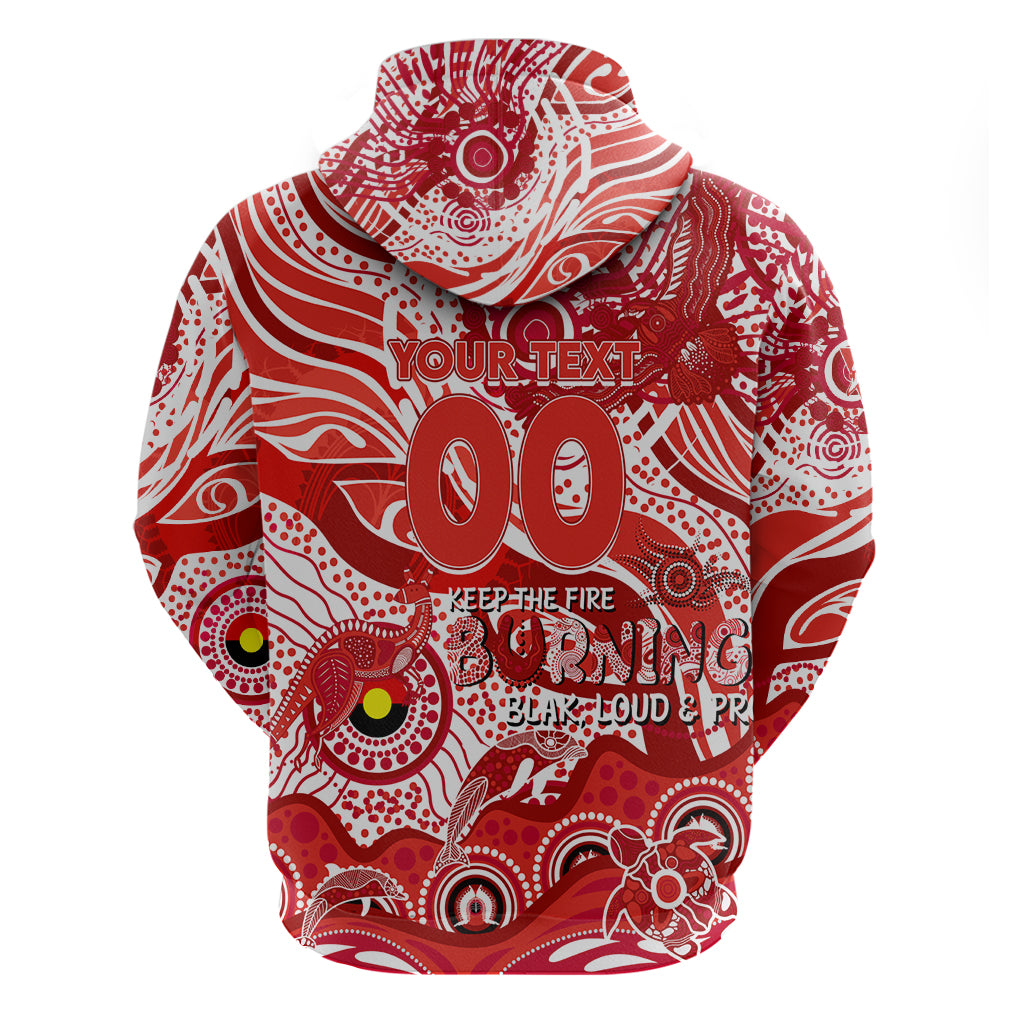 Custom NAIDOC Week 2024 Swans Zip Hoodie Aboriginal Animals Keep The Fire Burning