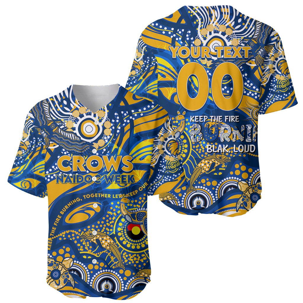 Custom NAIDOC Week 2024 Eagles Baseball Jersey Aboriginal Animals Keep The Fire Burning