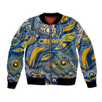 Custom NAIDOC Week 2024 Eagles Bomber Jacket Aboriginal Animals Keep The Fire Burning