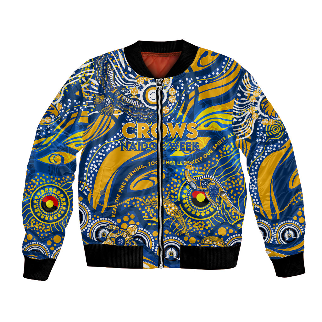 Custom NAIDOC Week 2024 Eagles Bomber Jacket Aboriginal Animals Keep The Fire Burning