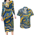 Custom NAIDOC Week 2024 Eagles Couples Matching Long Sleeve Bodycon Dress and Hawaiian Shirt Aboriginal Animals Keep The Fire Burning