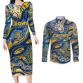 Custom NAIDOC Week 2024 Eagles Couples Matching Long Sleeve Bodycon Dress and Long Sleeve Button Shirt Aboriginal Animals Keep The Fire Burning