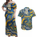 Custom NAIDOC Week 2024 Eagles Couples Matching Off Shoulder Maxi Dress and Hawaiian Shirt Aboriginal Animals Keep The Fire Burning
