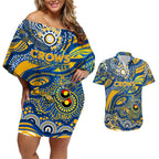 Custom NAIDOC Week 2024 Eagles Couples Matching Off Shoulder Short Dress and Hawaiian Shirt Aboriginal Animals Keep The Fire Burning