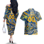 Custom NAIDOC Week 2024 Eagles Couples Matching Off The Shoulder Long Sleeve Dress and Hawaiian Shirt Aboriginal Animals Keep The Fire Burning