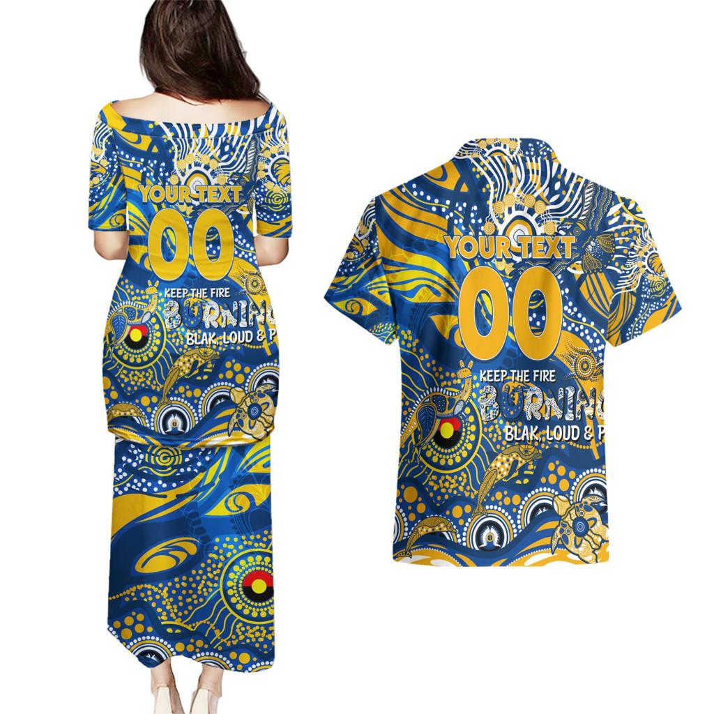Custom NAIDOC Week 2024 Eagles Couples Matching Puletasi and Hawaiian Shirt Aboriginal Animals Keep The Fire Burning