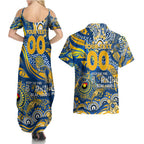 Custom NAIDOC Week 2024 Eagles Couples Matching Summer Maxi Dress and Hawaiian Shirt Aboriginal Animals Keep The Fire Burning
