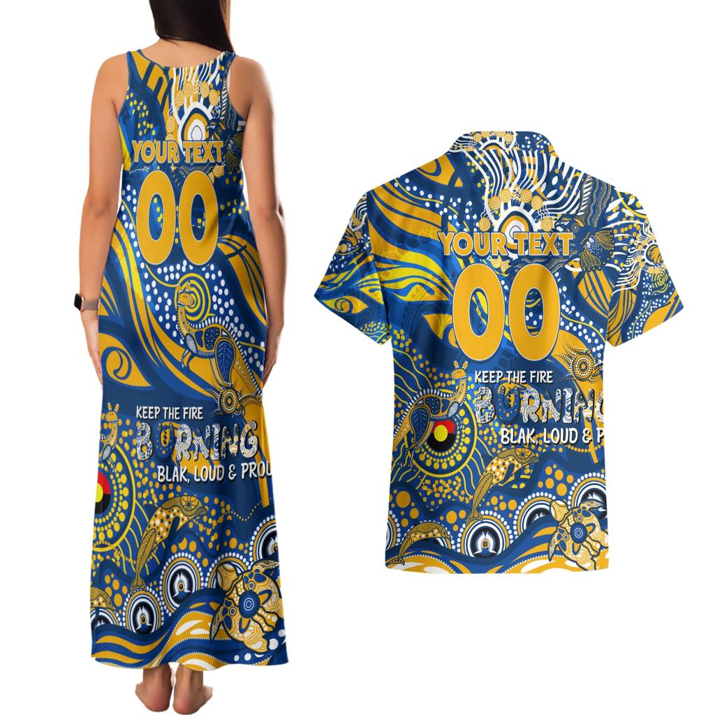 Custom NAIDOC Week 2024 Eagles Couples Matching Tank Maxi Dress and Hawaiian Shirt Aboriginal Animals Keep The Fire Burning