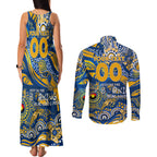 Custom NAIDOC Week 2024 Eagles Couples Matching Tank Maxi Dress and Long Sleeve Button Shirt Aboriginal Animals Keep The Fire Burning