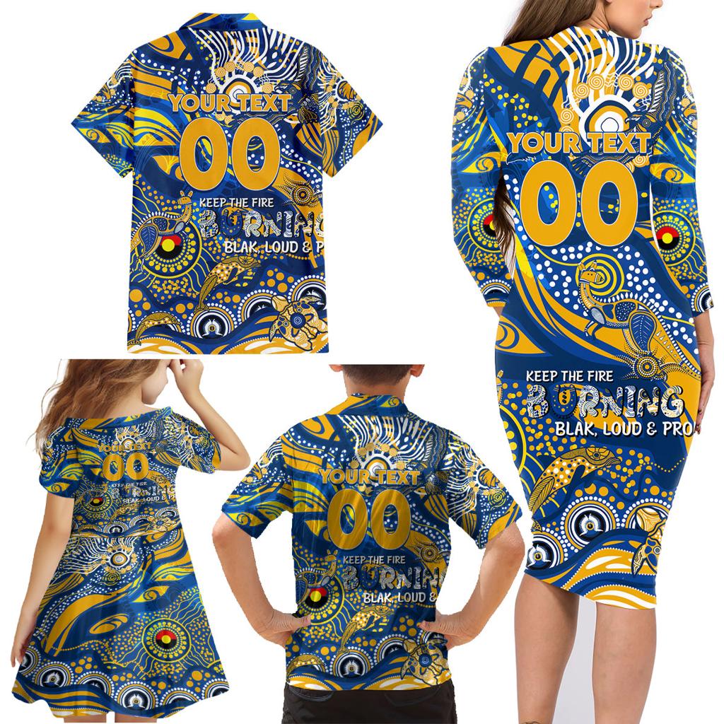 Custom NAIDOC Week 2024 Eagles Family Matching Long Sleeve Bodycon Dress and Hawaiian Shirt Aboriginal Animals Keep The Fire Burning