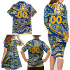 Custom NAIDOC Week 2024 Eagles Family Matching Long Sleeve Bodycon Dress and Hawaiian Shirt Aboriginal Animals Keep The Fire Burning