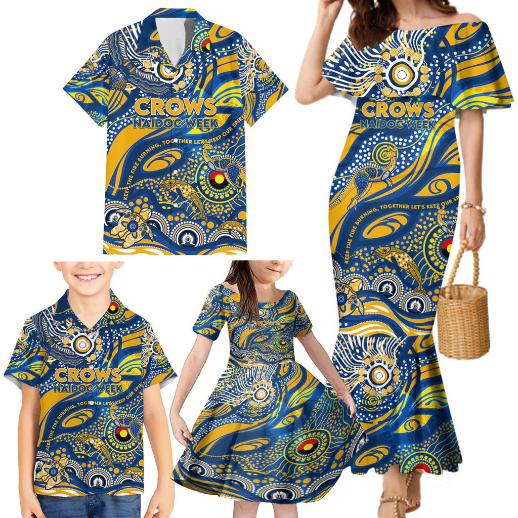 Custom NAIDOC Week 2024 Eagles Family Matching Mermaid Dress and Hawaiian Shirt Aboriginal Animals Keep The Fire Burning